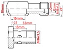 РАЗЪЕМ М18 Fi16 + ВИНТ M16x1,5 БАНДЖО