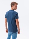 Мужская рубашка-поло, трикотаж, синего цвета. В13 С1374М