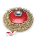 ДИСКОВАЯ ЩЕТКА ИЗ ЛАТУННОЙ ПРОВОЛОКИ 100 ММ DEDRA