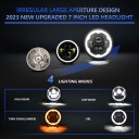 7 -INCHES HEADLIGHT LED ROUND HEADLIGHT Z WIRE SET HI/LO, RUNNING LIGHTS DC I AMBER TURN  photo 8