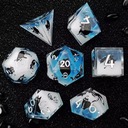 NIEBIAŃSKIE KOTKI ZESTAW 7 EPOKSYDOWYCH KOŚCI RPG