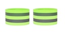 2 регулируемых светоотражающих ленты. Светоотражающий браслет для бега, ЗЕЛЕНАЯ ЗАЛИПКА