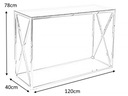 Konzola stolík ELISE C dymové sklo/zlatý SIG Hĺbka nábytku 40 cm