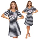 Женская ночная рубашка в полоску, пижама с короткими рукавами, летняя XL MORAJ