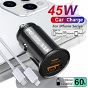 PARA APPLE ORIGINAL PD 45W USB TYPE C CAR CHARGER PARA IPHONE 11 12 13 14 PRO 