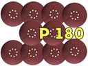 ШЛИФОВАЛЬНЫЙ ДИСК НА ВЕЛКРО 225ММ С 8 ОТВЕРСТИЯМИ P 180 10ШТ. БУМАГА ДЛЯ ЖИРАФА