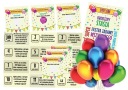 ZABAWA URODZINY gra dzieci ZDRAPKI BALONY zagadki