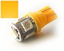 LED T10 W5W 5 x 5050 SMD оранжевый