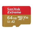 Karta microSDXC rýchla SANDISK EXTREME 64GB 160/60 Kód výrobcu SDSQXA2-064G-GN6AA