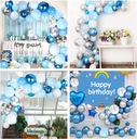 Balony Blue srebrne 60szt Ślub Bal zestaw komunia konfetti Wesele Urodziny Materiał zestaw balonów