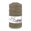 Плетеная нить для макраме ColiNea 100% хлопок, 3мм 100м, темно-бежевый