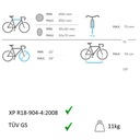 STAND-UP MALETERO BICICLETAS SOPORTE AL TAPA DE MALETERO PARA RENAULT ESPACE IV 2002-2015 