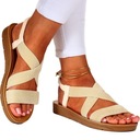 ЖЕНСКИЕ САНДАЛИИ НА РЕЗИНКЕ, ПЛОСКАЯ ПОДОШВА