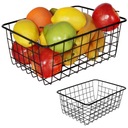 ЧЕРНАЯ прямоугольная металлическая корзина для фруктов и овощей