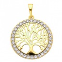 ЗОЛОТОЙ КУЛОН ДЕРЕВО ХИРУРГИЧЕСКОЙ СТАЛИ 18К