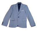 Деловой пиджак для мальчика, синий в клетку, 116