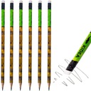 6 ТРЕУГОЛЬНЫХ ШКОЛЬНЫХ КАРАНДАШЕЙ С ЛАСТИКОМ ТВЕРДОСТЬЮ HB