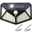 СОЛНЕЧНАЯ ЛАМПА 100 LED С ДАТЧИКОМ ДВИЖЕНИЯ И ЗАМЕРА, НАСТЕННЫЙ ФАСАД