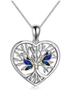 Серебряное ожерелье «Древо жизни» с сердцем 925 Серебряная цепочка с гравировкой