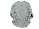 Итальянская блузка, рубашка, воротник стойка, LYOCELL, пуговицы цвета хаки.