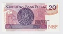20 zł Polska 2016 seria BW UNC z paczki bankowej Numer seryjny BW 0279261