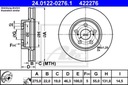 24.0122-0276.1 DISC HAM.PRZOD SUBARU TREZIA 11- 