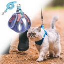 Cat Harness Postroj a vodítko pre mačky S Blue and Pink Značka Kgedon