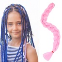 Wyróżnij kolorowe peruki z długimi warkoczami typu fishtail Kolor włosów różowy