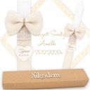 КРЕЩЕННАЯ СВЕЧА С ВЫШИВКОЙ крестильный халат + коробочка