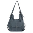 СИНЯЯ ДЖИНСОВАЯ СУМКА, НАТУРАЛЬНАЯ КОЖА, КОЖАНЫЙ РЮКЗАК