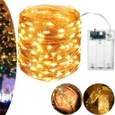 LAMPKI DRUCIKI BIAŁE CIEPŁE 100 LED 10M CHOINKOWE NA BATERIE ŚWIATEŁKA