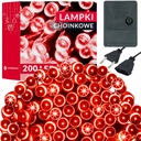 Рождественские елочные гирлянды 200 светодиодов 15,5 м НА УЛИЦЕ В ПОМЕЩЕНИИ КРАСНЫЕ РОЖДЕСТВЕНСКИЕ гирлянды