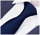 ТЕМНО-СИНИЙ С ТОЧКАМИ Классический мужской галстук для костюма из жаккарда в горошек rc11