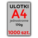 ULOTKI A4 1000 szt. FULL KOLOR 170G