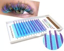 Ресницы цветные 8-13мм, завиток D, 12 полосок СИНЕ-ФИОЛЕТОВОЕ ОМБРЕ