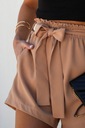 Karamelové krátke šortky s gumou Engie - Veľkosť XS/S Dominujúca farba hnedá