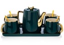 Набор кофейных сервизов Noah Green Gold, золотой, зеленый, на 4 персоны, 10 шт.
