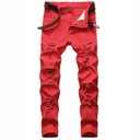 Džínsové nohavice Červené roztrhané džínsy