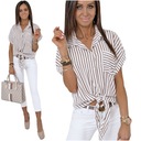 ЛЕГКАЯ РУБАШКА В ПОЛОСКУ, ЗАВЯЗАННАЯ НИЗУ! ВЗ.1