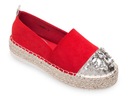 Красные эспадрильи с КАМНЯМИ на платформе 40