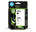 HP 304 INK 3JB05AE ЧЕРНЫЕ + ЦВЕТНЫЕ, 2 УПАКОВКИ, ОРИГИНАЛЬНЫЕ