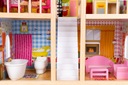 Drevený domček pre bábiky kus nábytku 3 poschodia ECOTOYS Pohlavie unisex