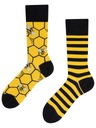 Ponožky farebné vtipné bavlna s včelárskym motívom veľkosť 43-46