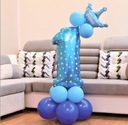 Набор воздушных шаров для мальчика 1 год, синий, 1 шт.