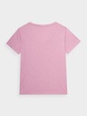 Dámske tričko 4F Tričko v tvare V Bavlnené športové Limitované SS24 Názov farby výrobcu JASNY RÓŻ