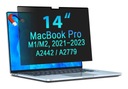 Prekrytie Privatizačný filter na obrazovku notebooku MacBook Pro 14&quot; 36x20cm