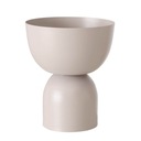 ЦВЕТОЧНЫЙ ГОРШОК, МЕТАЛЛИЧЕСКАЯ КРЫШКА, БЕЖЕВЫЙ, КРУГЛЫЙ ЦВЕТОЧНЫЙ ГОРШОК