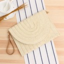 Slamená crossbody kabelka Summer Beach Envelope Beige Kolekcia Ręcznie robiona słomkowa