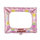 РАМКА ДЛЯ ДНЯ РОЖДЕНИЯ С ВОЗДУШНЫМИ ШАРАМИ - СЕССИЯ ДЛЯ ФОТОКАБИНЫ - розовый