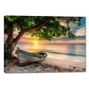 Картинка на холсте до гостиной современной морской пляжной лодки 120x80